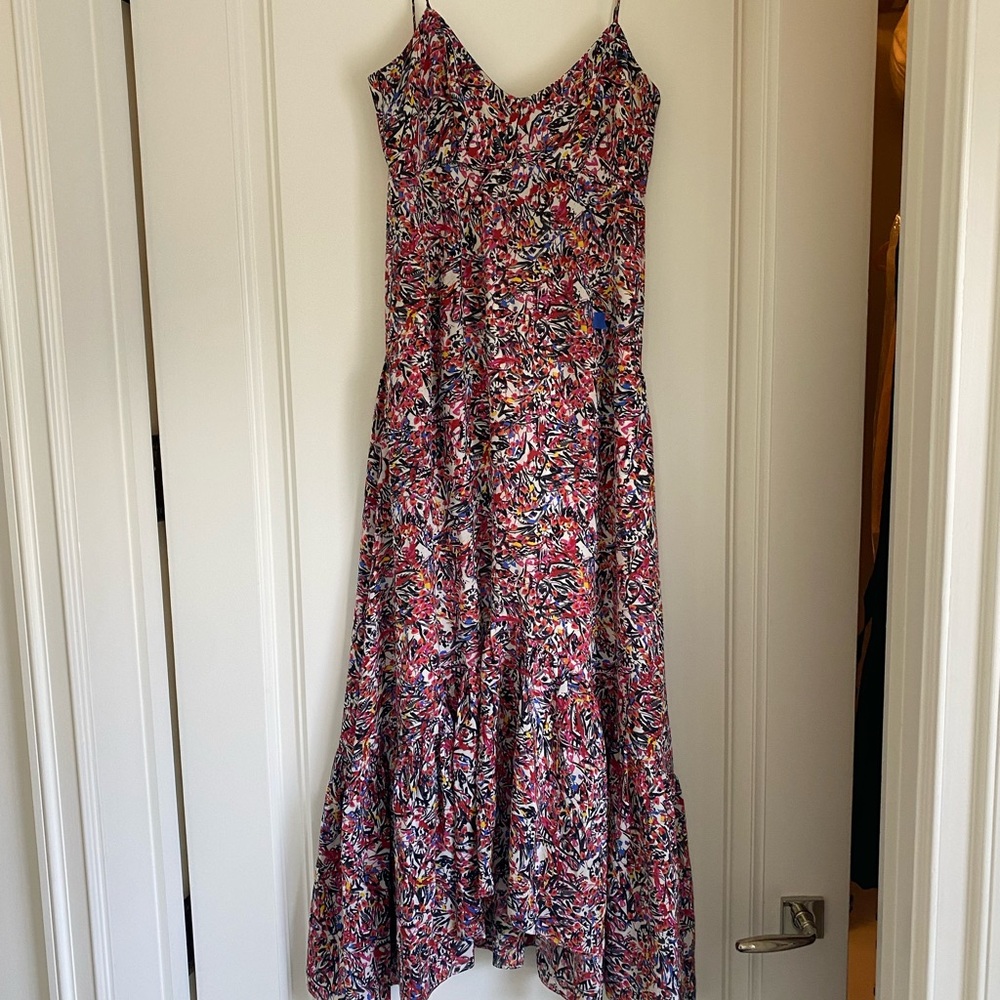 Saloni silk print dress
